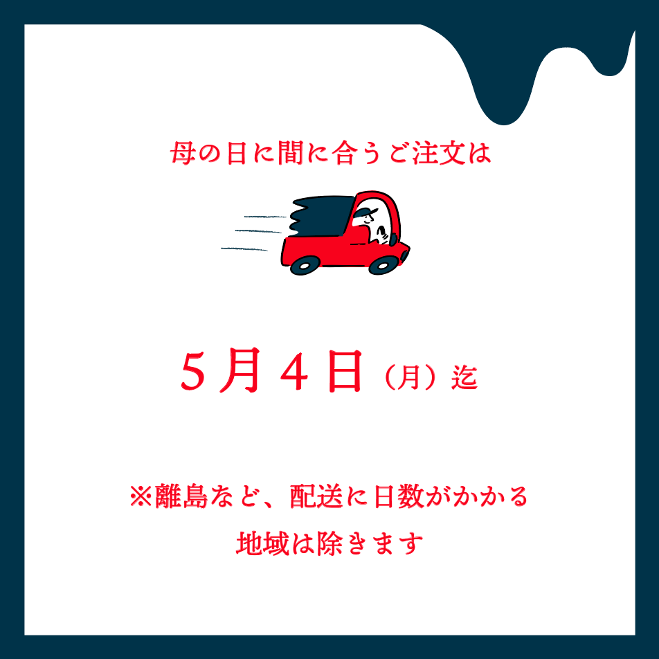 母の日に間に合うご注文は5月4日（月）23:59まで